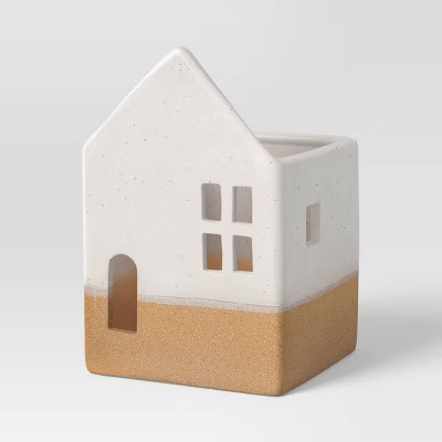 6.75" Speckled Ceramic House Christmas Village Building - Wondershop™ White | Target