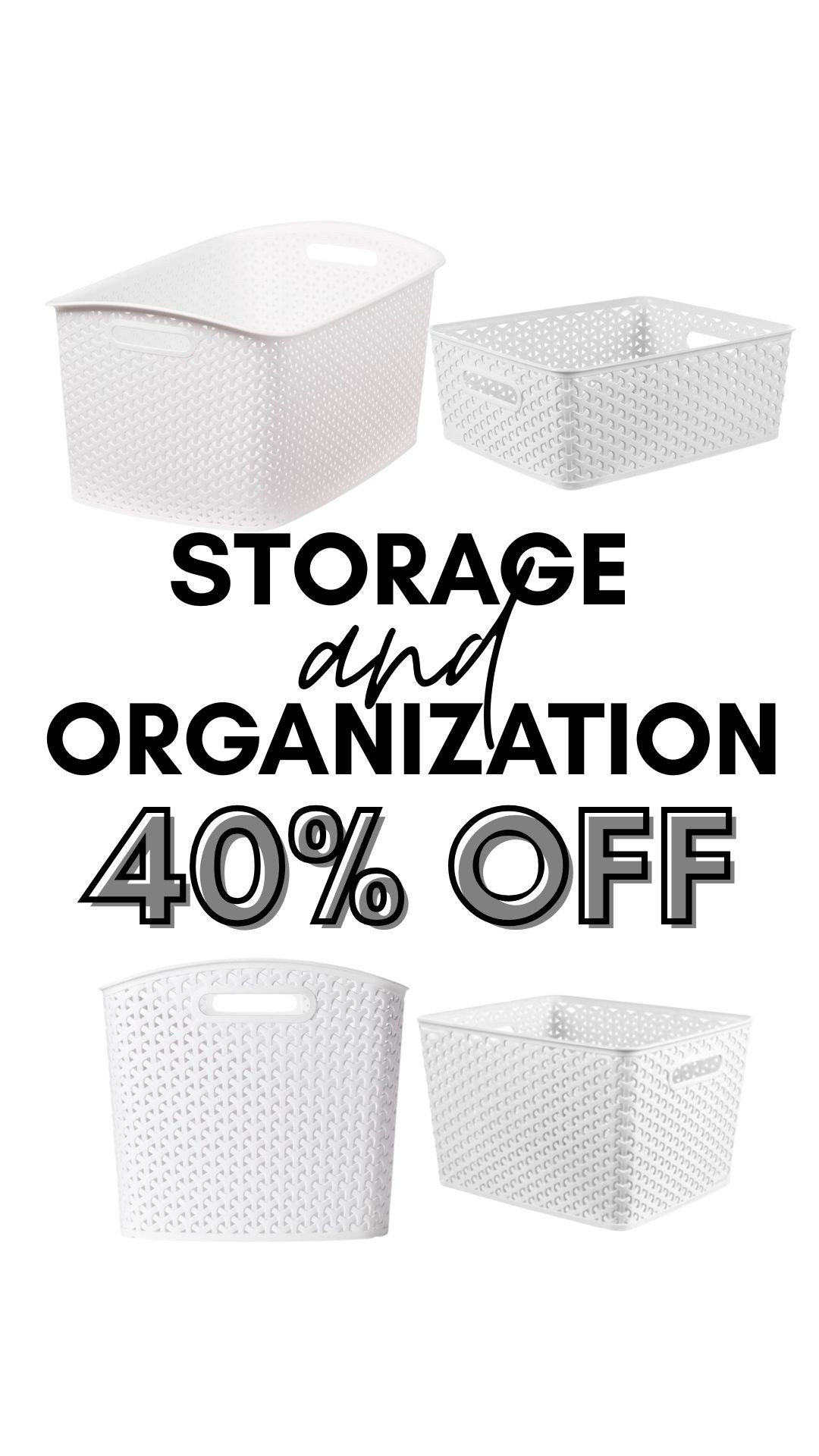 These target weave baskets are a major MollyB organizational staple, I use them EVERYWHERE!! They’re 40% off this week!!

#LTKdayinmylife #LTKHome #LTKSaleAlert