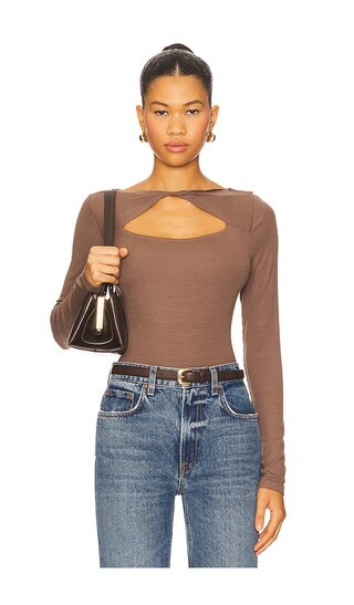 Kimi Long Sleeve Top in Truffle | Revolve Clothing (Global)