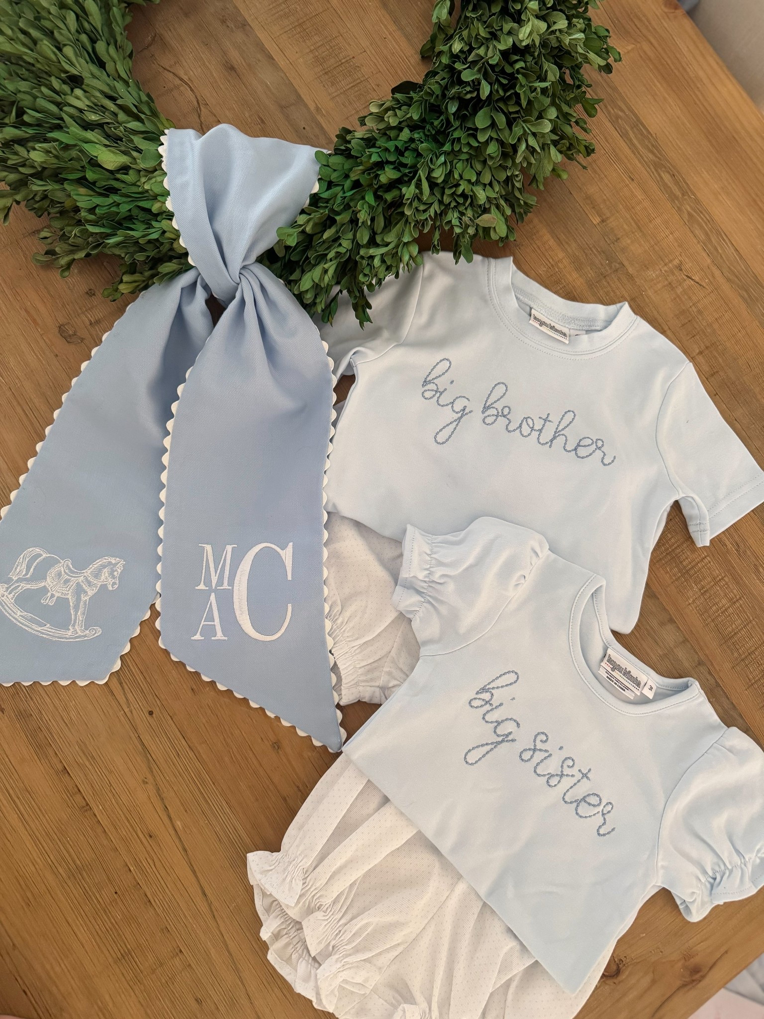 Several asking for links to sister/brother set. My mother in law made the shirts and sash but I’ve linked similar sash options, and the font we used to recreate them, along with our favorite diaper covers in blue bitty dot print! 

#LTKBaby #LTKKids #LTKBump
