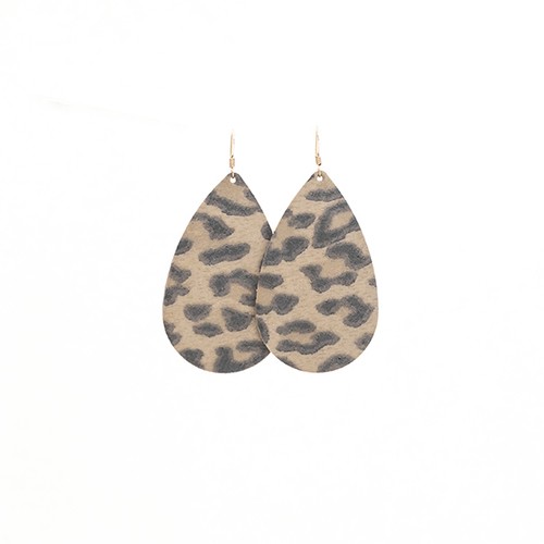 Leopard Leather Earrings | Nickel and Suede