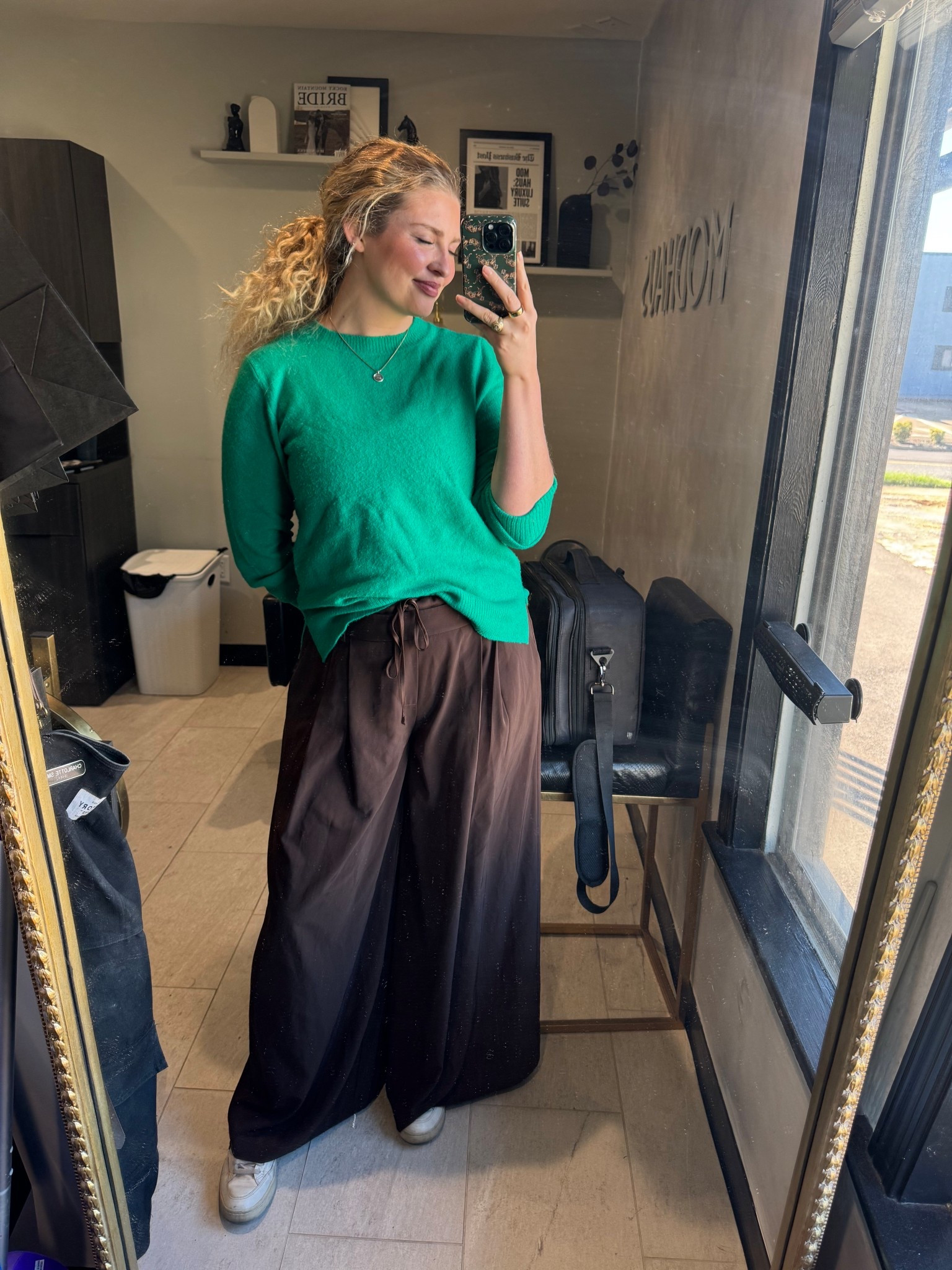 I got my colors done by a local girl + she highly recommended Kelly Green for my greens + I had literally nothing. I found this J.Crew sweater to create all of the outfits I need but as always, I paired this fit with sneakers. My trusty vejas came in clutch with my bleach proof pants from Molly Vie

#LTKTall #LTKSeasonal #LTKMidsize