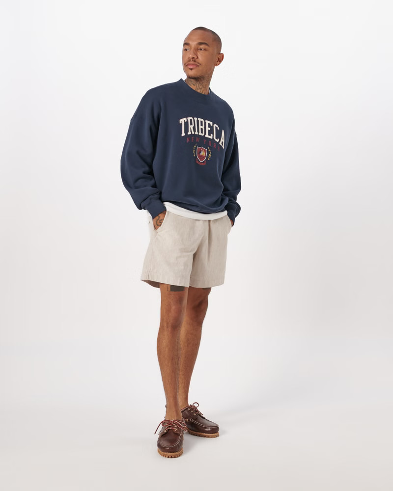 Oversized Varsity Graphic Crew Sweatshirt | Abercrombie & Fitch (US)