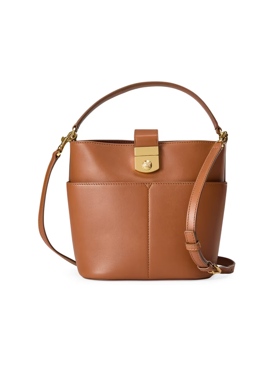 Crest Lock Leather Bucket Bag | Saks Fifth Avenue