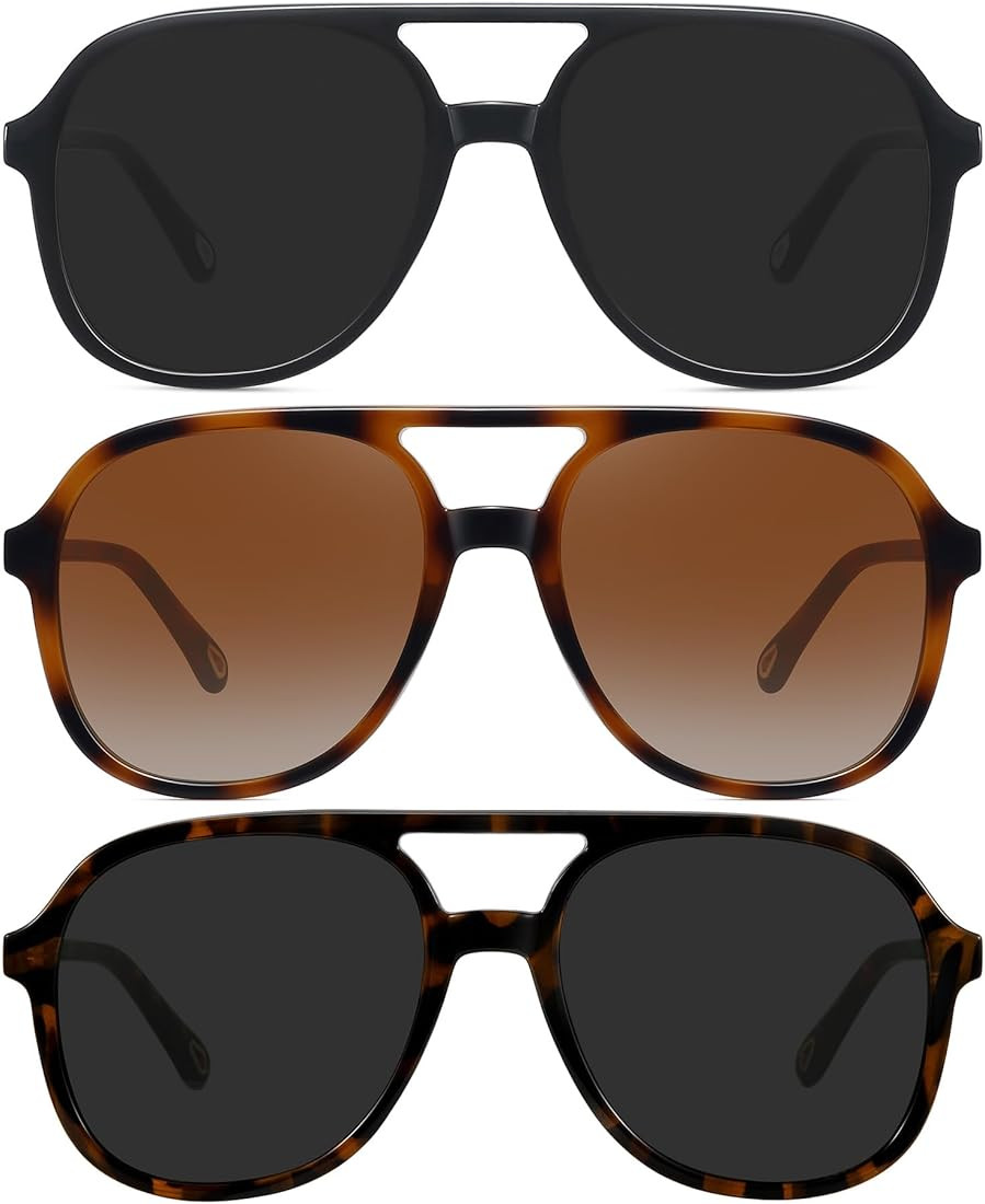 MEETSUN Retro Oversized Aviator Sunglasses for Women Men Trendy Square Aviators 70s Vintage Sun G... | Amazon (US)