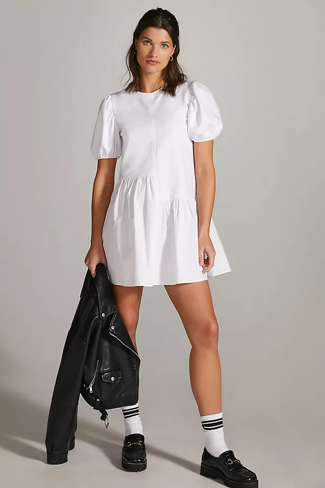 Short-Sleeve Crewneck Mini Dress | Anthropologie (US)