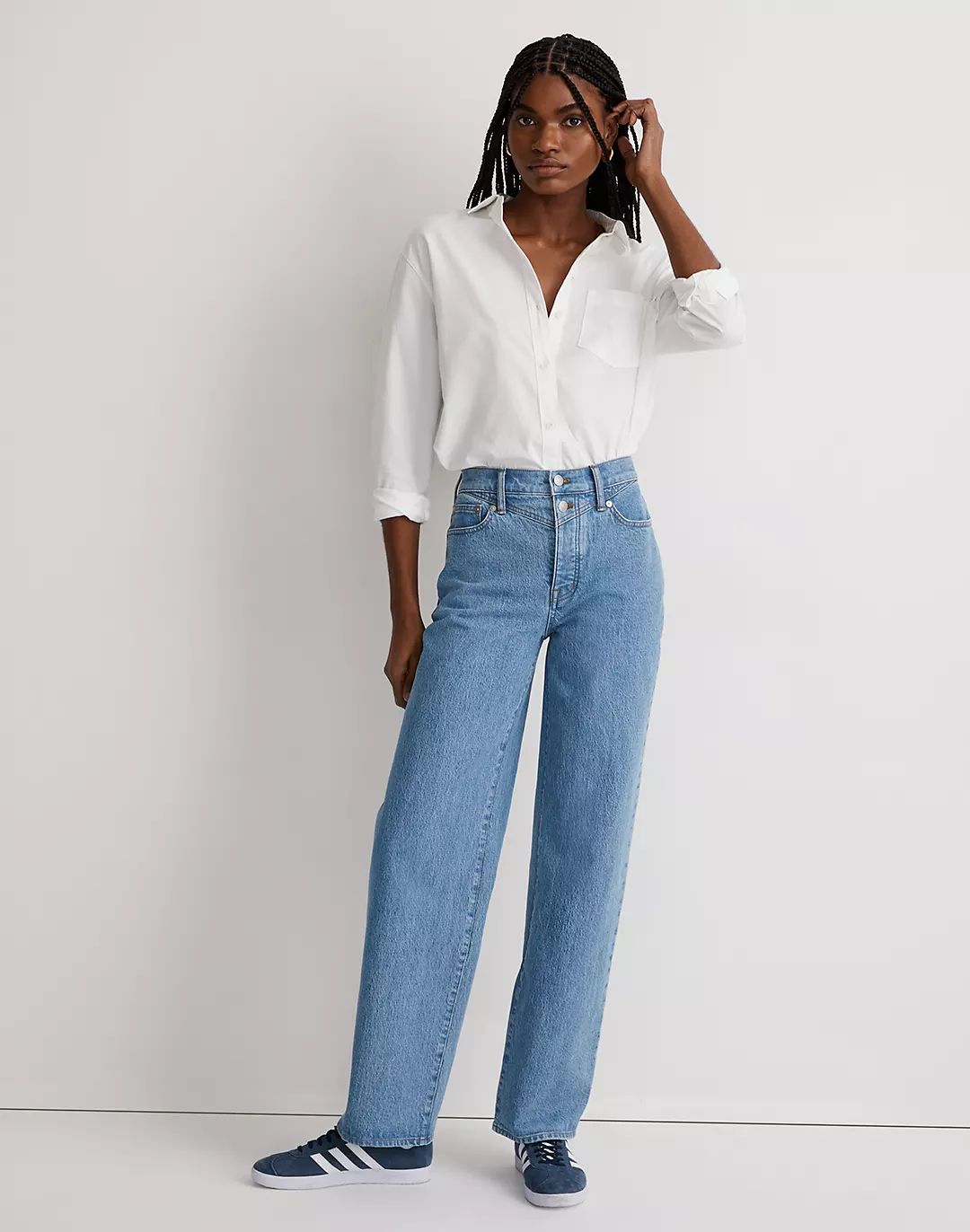 The Perfect Vintage Wide-Leg Jean in Harding Wash: Button-Fly Edition | Madewell