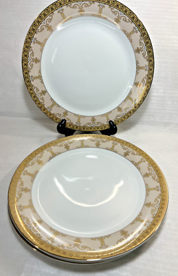 SET OF 4 Palate & Plate Pink & Gold Victorian Style Dinner Plates  NEW | eBay US