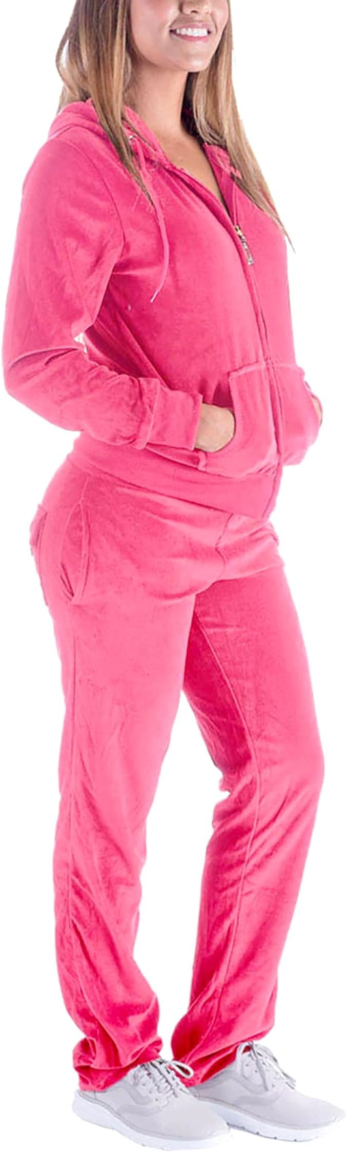 Womens 2 Piece Outfits Velour Tracksuits Long Sleeve Sports Sweatsuits Jogging Velvet Lounge Set | Amazon (US)