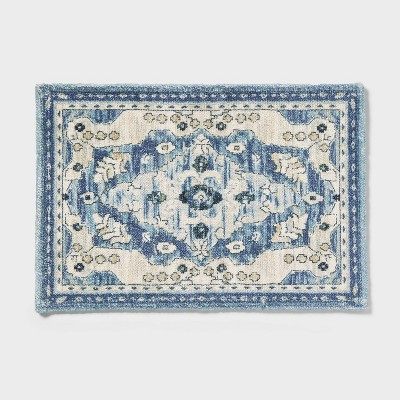 20"x30" Medallion Bath Rug Blue - Threshold™ | Target