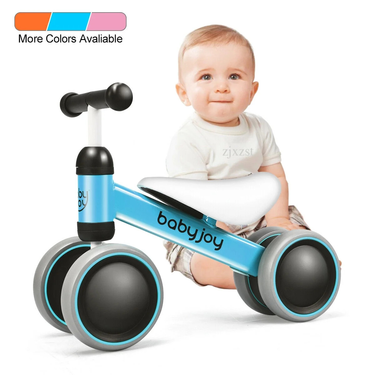 Babyjoy 4 Wheels Baby Balance Bike Children Walker No-Pedal Toddler Toys Rides Blue | Walmart (US)