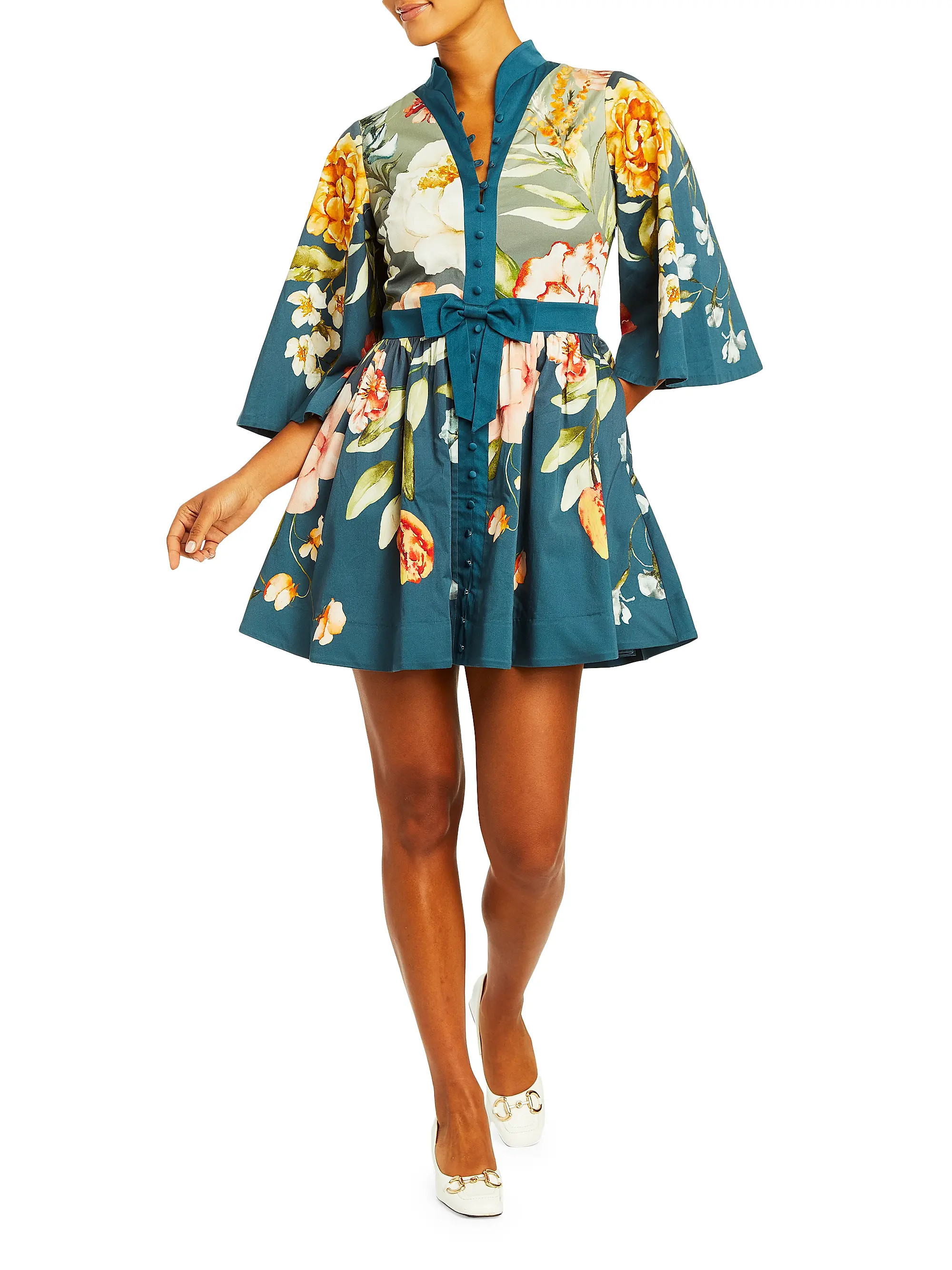 Carmen Printed Tie-Waist Minidress | Saks Fifth Avenue