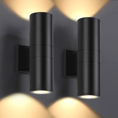 12'' H Integrated LED Cylinder Up Down Wall Light Outdoor Waterproof 12W 2700K Aluminum Wall Sconce | Wayfair North America
