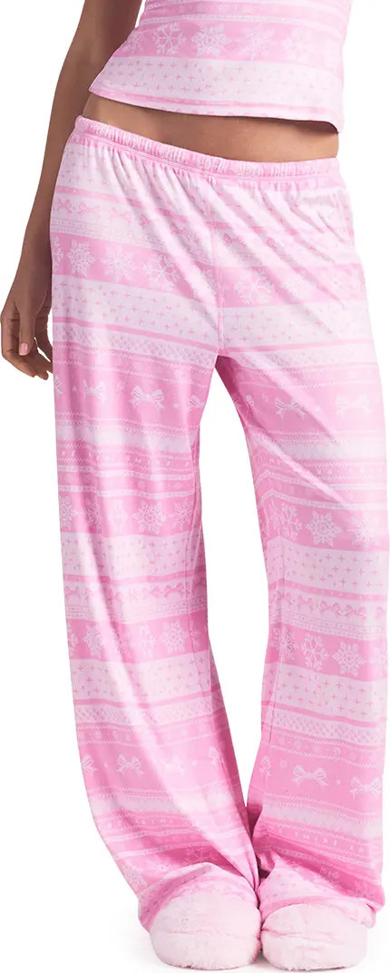 Logo Plush Pointelle Pajama Pants | Nordstrom