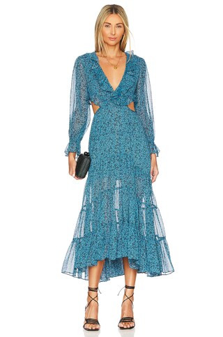 MISA Los Angeles Amelia Dress in Cerulean Ditzy from Revolve.com | Revolve Clothing (Global)