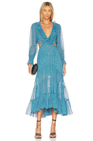 MISA Los Angeles Amelia Dress in Cerulean Ditzy from Revolve.com | Revolve Clothing (Global)