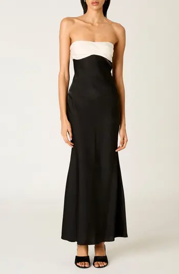 Sunset Strapless Satin Cocktail Dress | Nordstrom
