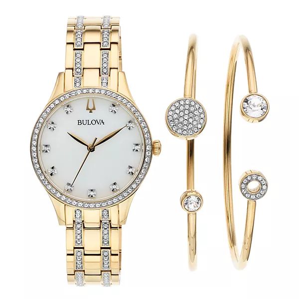Bulova Women's Crystal Watch & Bracelet Set - 98X119 | Kohl's