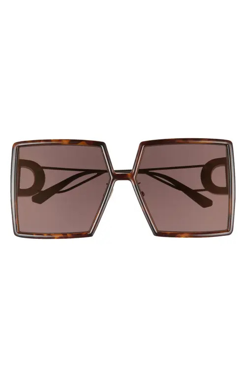 Dior 30Montaigne 58mm Square Sunglasses in Dark Havana /Smoke Mirror at Nordstrom | Nordstrom