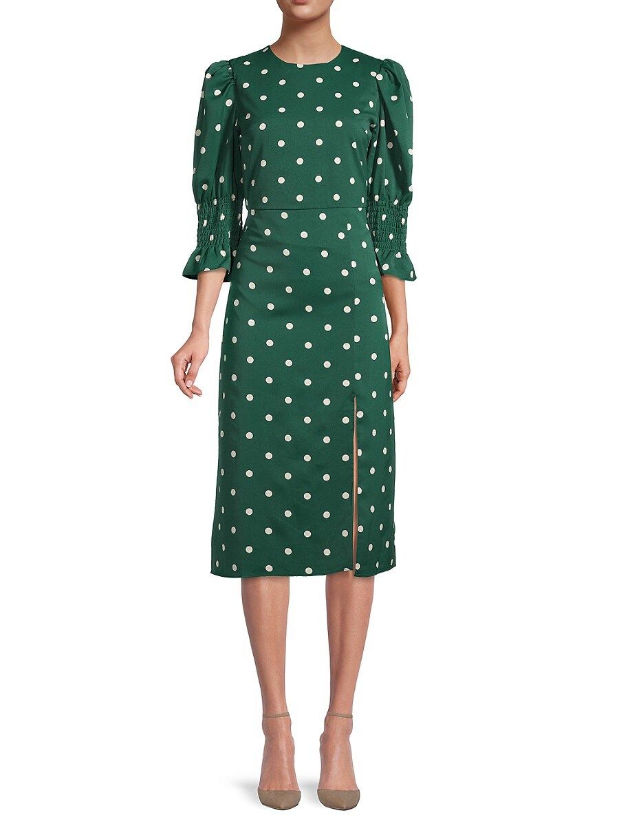 Lea & Viola Women's Polka Dot Puff-Sleeve Dress - Polka Dot - Size S | Saks Fifth Avenue OFF 5TH