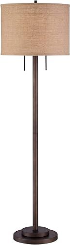 Possini Euro Design Garth Modern Industrial Standing Floor Lamp 63 1/2" Tall Oil Rubbed Bronze Br... | Amazon (US)