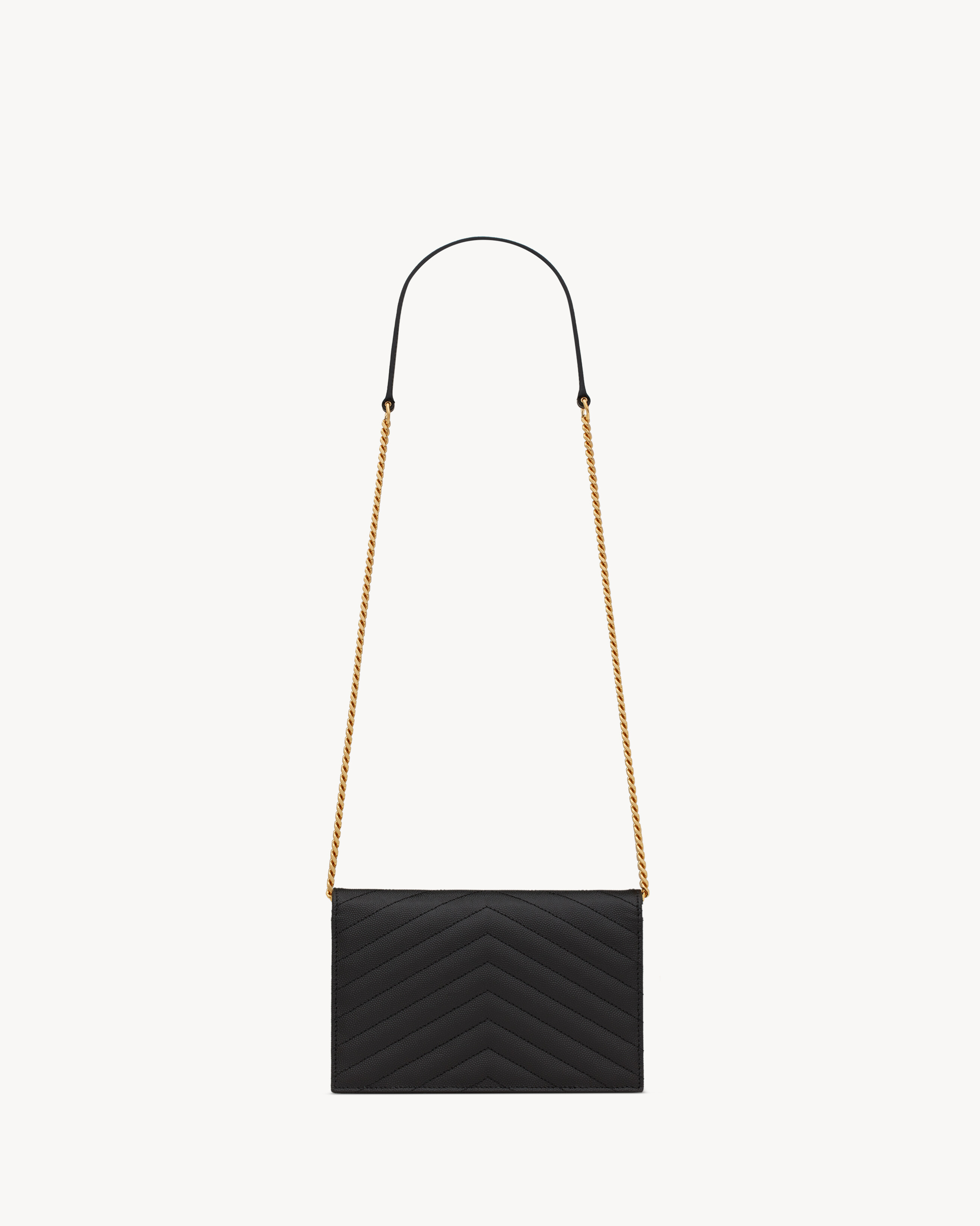 CASSANDRE ENVELOPE CHAIN WALLET IN GRAIN DE POUDRE LEATHER in Black | Saint Laurent | YSL EN-US | Saint Laurent Inc. (Global)