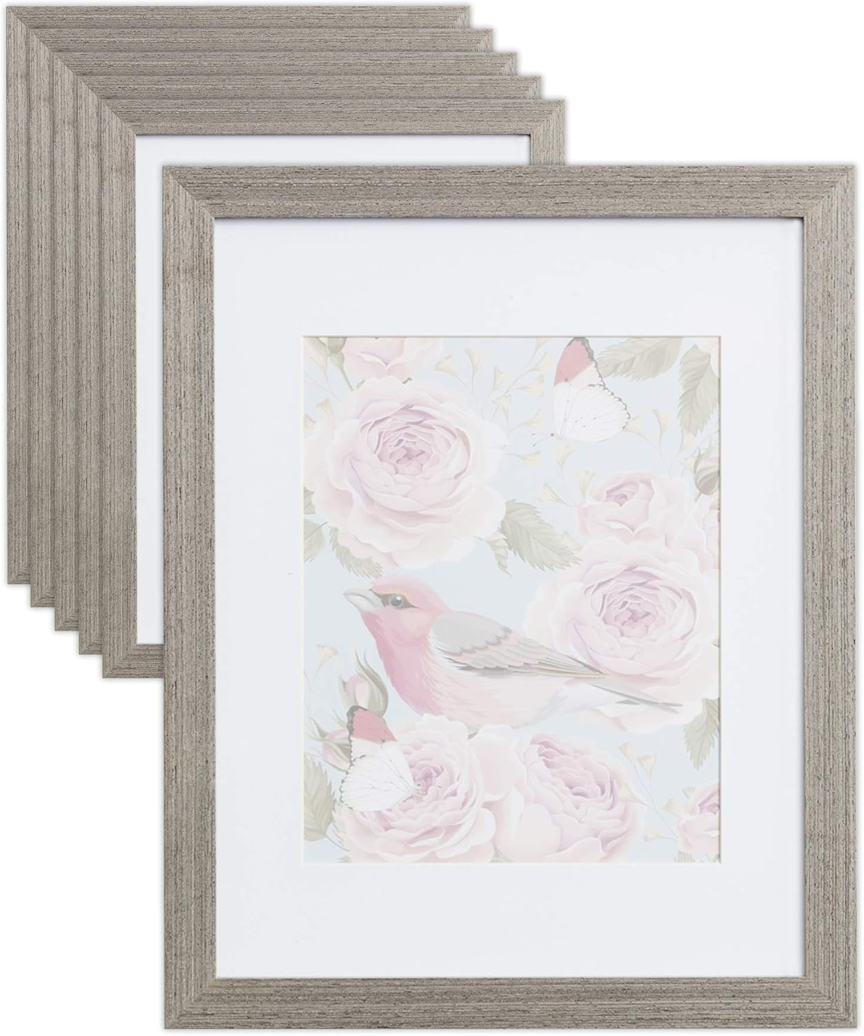 6 Pack 12x16 Picture Frames Natural Oak | Matted for 8x12 Poster, Frames by EcoHome | Amazon (US)