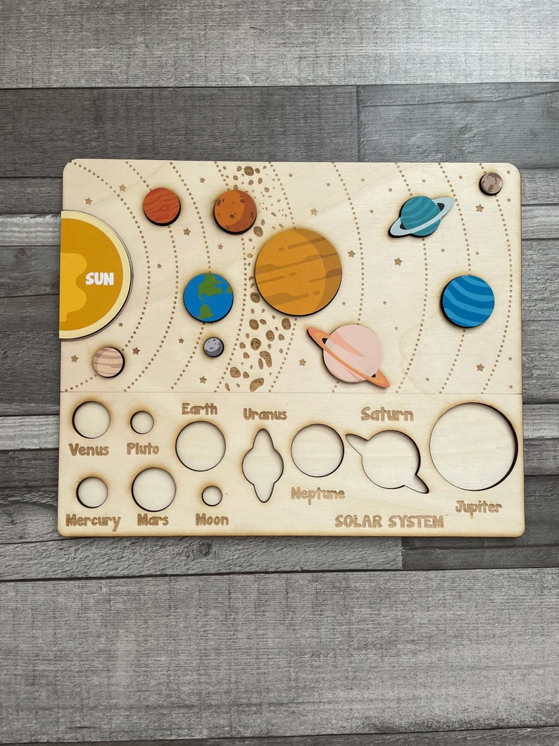 Solar system puzzle, Space Puzzle, Space, Wooden planetary system puzzle, Montessori toys for Kid... | Etsy (CAD)