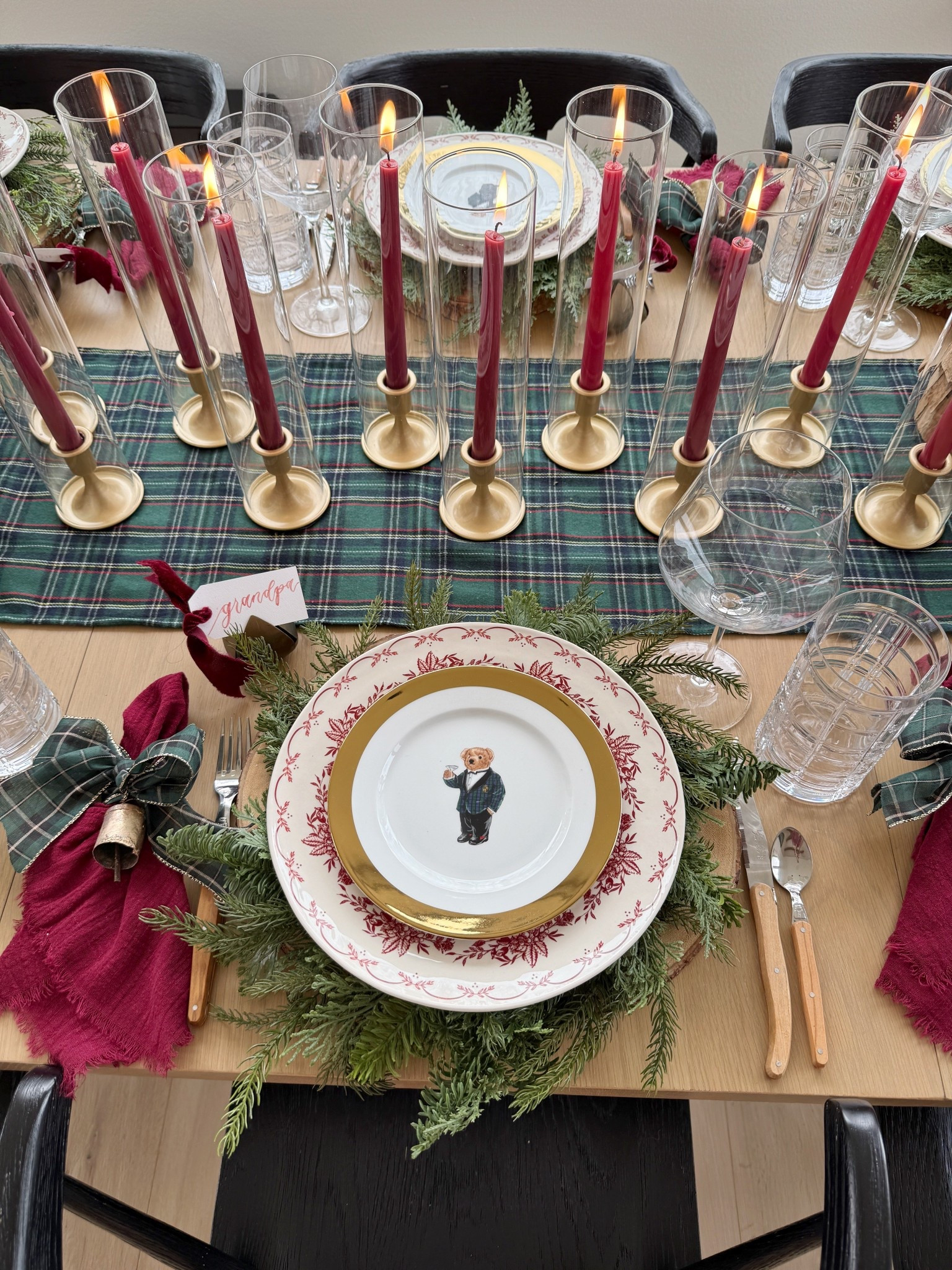 Ralph Lauren Christmas table with the best candle stick hurricane centerpiece🕯️🕯️ Amazon find!!

Holiday
Party 

#LTKHome #LTKHoliday