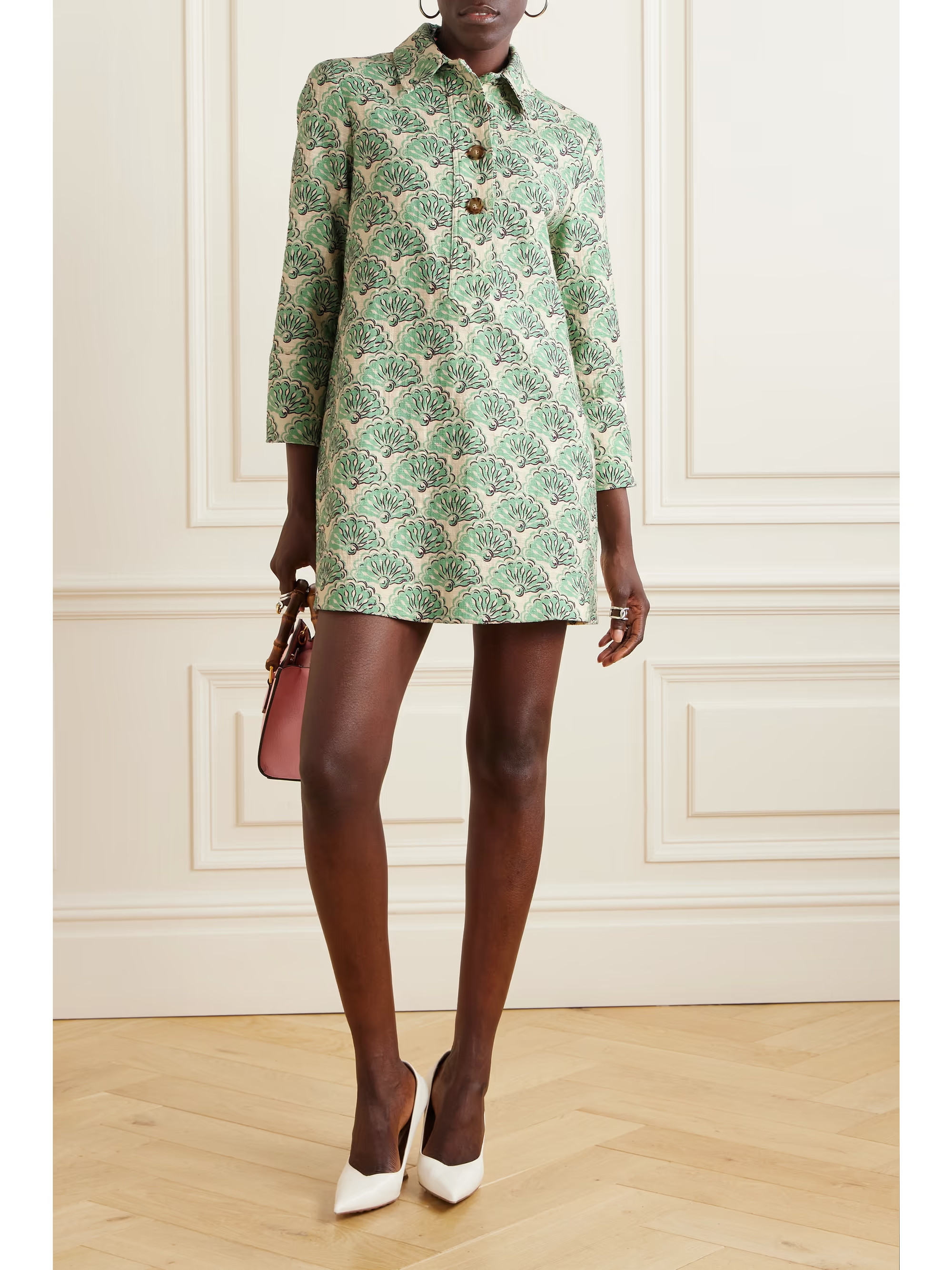 Artemis printed cotton-blend mini dress | NET-A-PORTER (US)