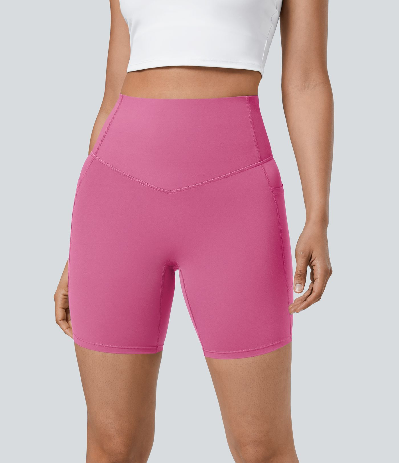 Women’s Halara UltraSculpt™ High Waisted Tummy Control Pocket Shaping Training Biker Shorts 7... | HALARA