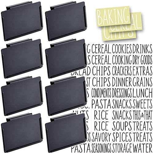 Talented Kitchen 8 Black Label Holders, Basket Labels Clip On with 40 White Pantry Labels. Remova... | Amazon (US)