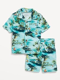 Printed Loop-Terry Shirt and Shorts Set for Toddler Boys | Old Navy (US)