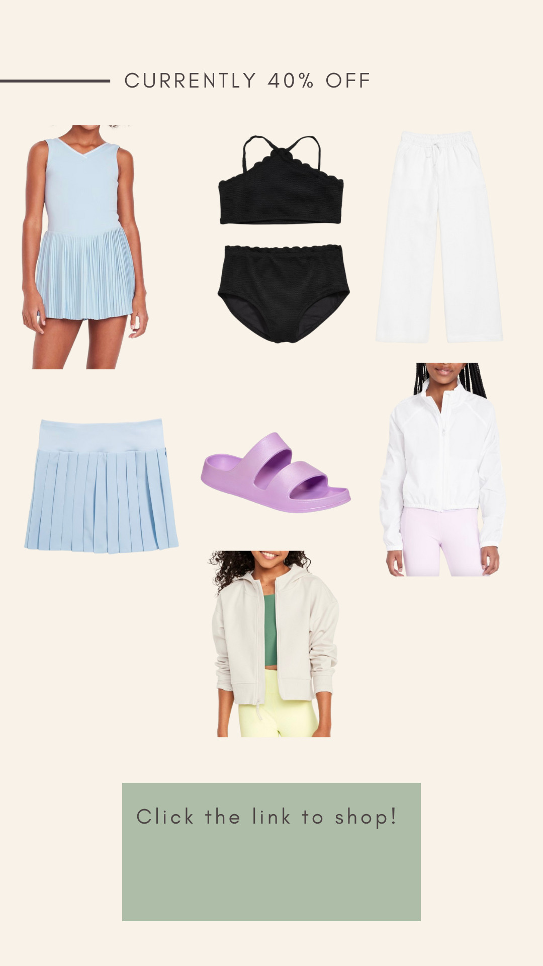 Clothes for girls that are 40% off!

Girls athletic clothes, Girls Golf Dress, Girls Golf Skirt, Tennis Skirt, Girls black bathing suit 

 #LTKKids