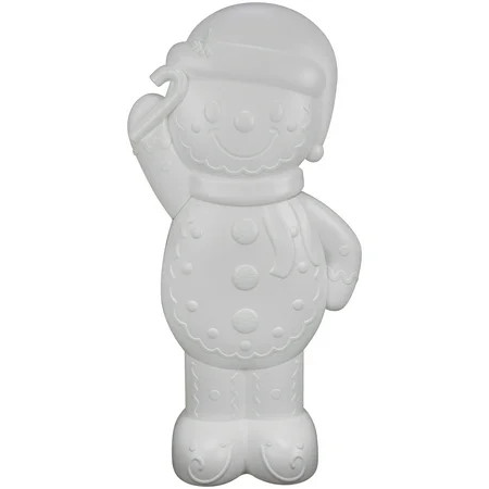 Paint Your Own Lighted Blow Mold Gingerbread Man Outdoor Christmas Decoration, White, 55.1", by Holiday Time | Walmart (US)