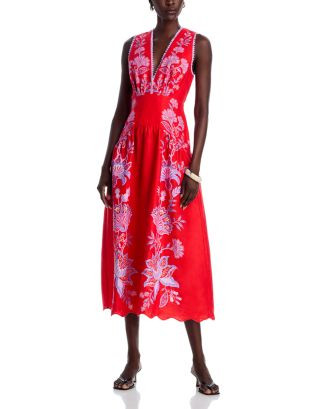 FARM Rio Porcelain Garden Linen Midi Dress  | Bloomingdale's Farm Rio | Bloomingdale's (US)