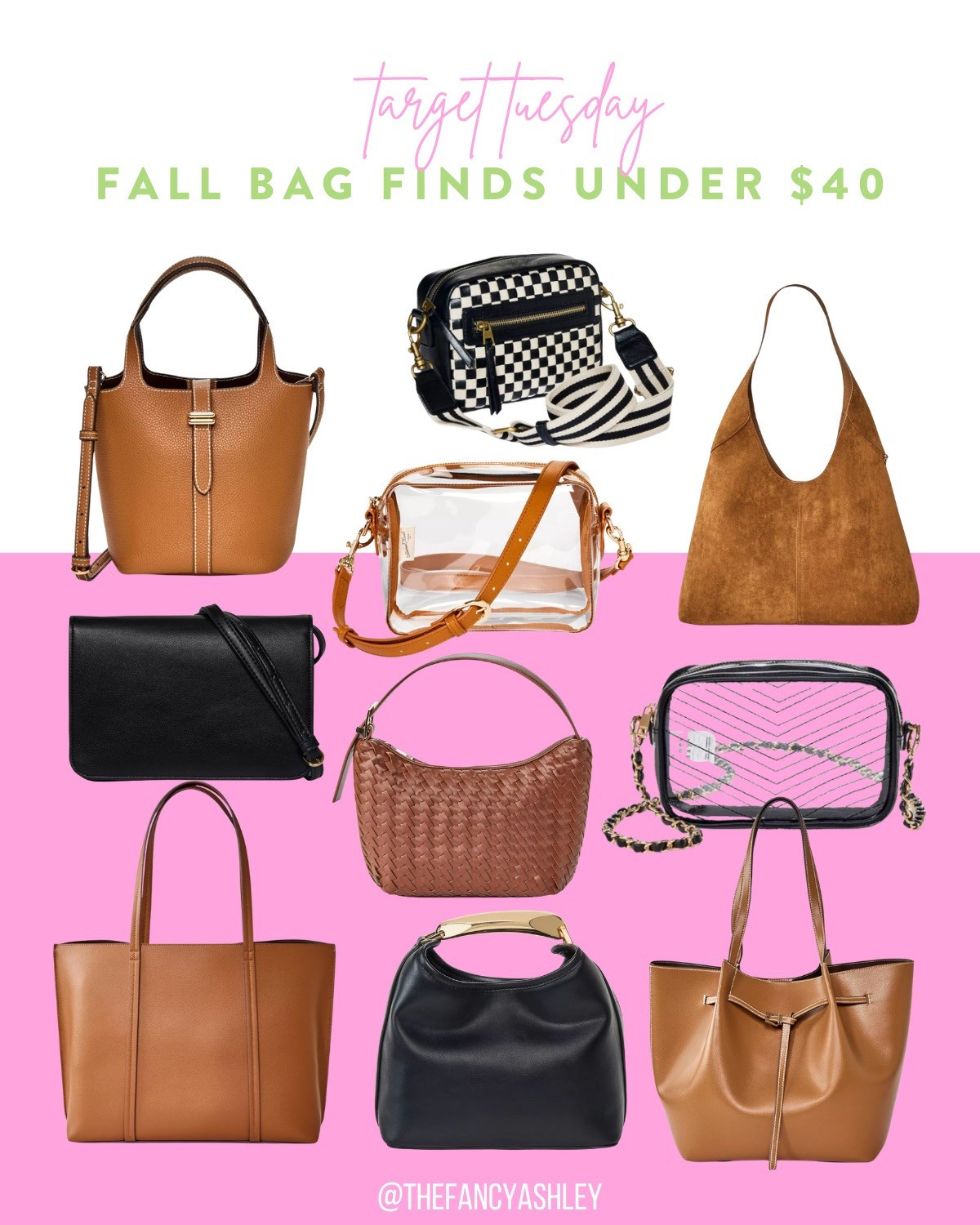Okay, cute Target fall bag alert—these finds are darling, under $40, and just what every fall outfit needs. I’m obsessed. The perfect fall closet staple. Pair with jeans, leggings, dresses, or even your comfiest lounge sets!

#LTKItBag #LTKFindsUnder50 #LTKStyleTip