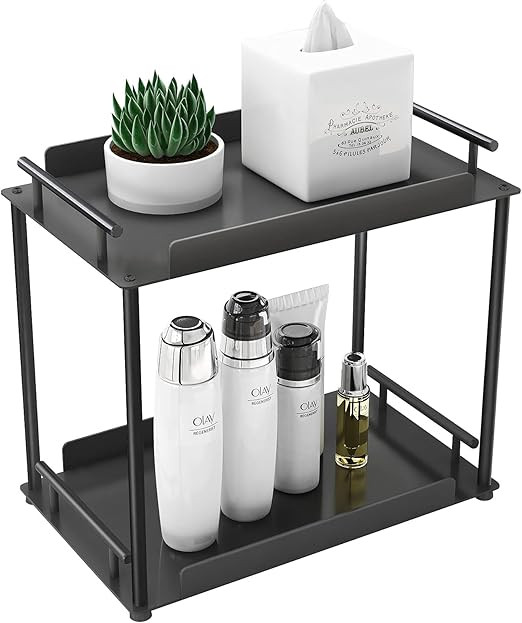 FLE Bathroom Organizer Countertop,2 Tier Bathroom Counter Organizer Kitchen Spice Rack Cosmetic O... | Amazon (US)