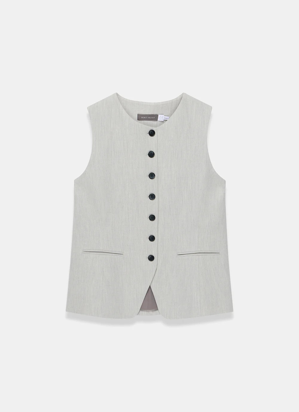 Grey Tailored Waistcoat | Mint Velvet