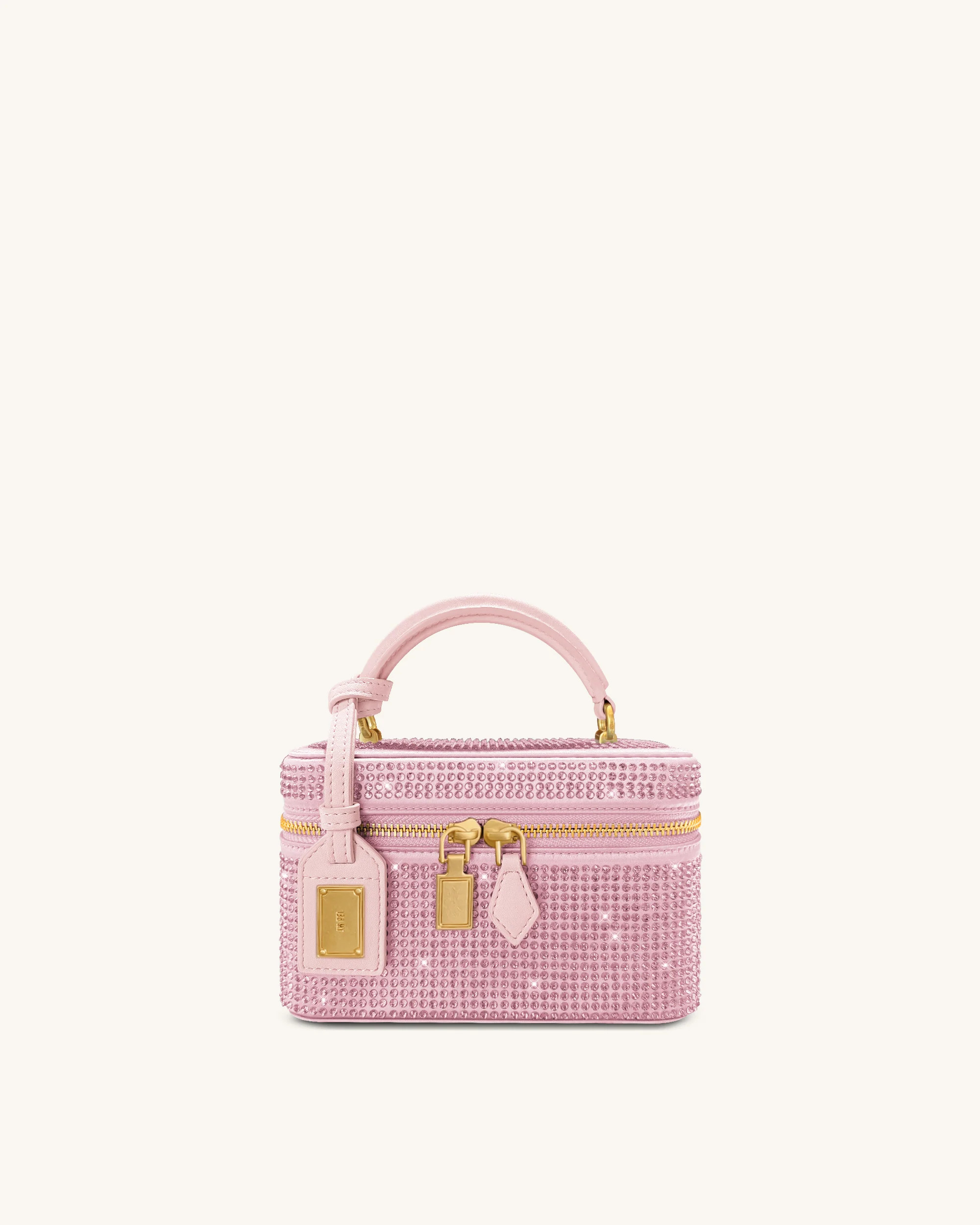 Cleo Artificial Crystal Box Shape Top Handle Bag - Pink | JW PEI US