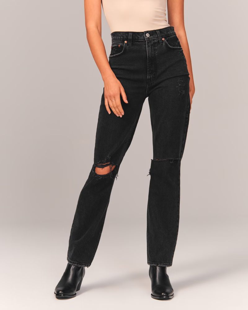 Women's Ultra High Rise 90s Straight Jean | Women's Bottoms | Abercrombie.com | Abercrombie & Fitch (US)