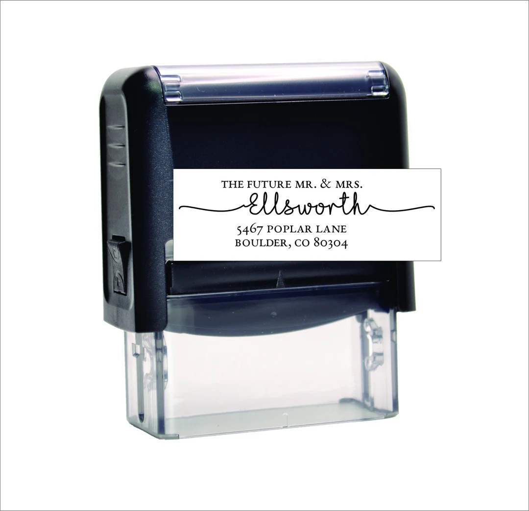 Classic Future Mr. & Mrs. Return Address Stamp - Etsy | Etsy (US)