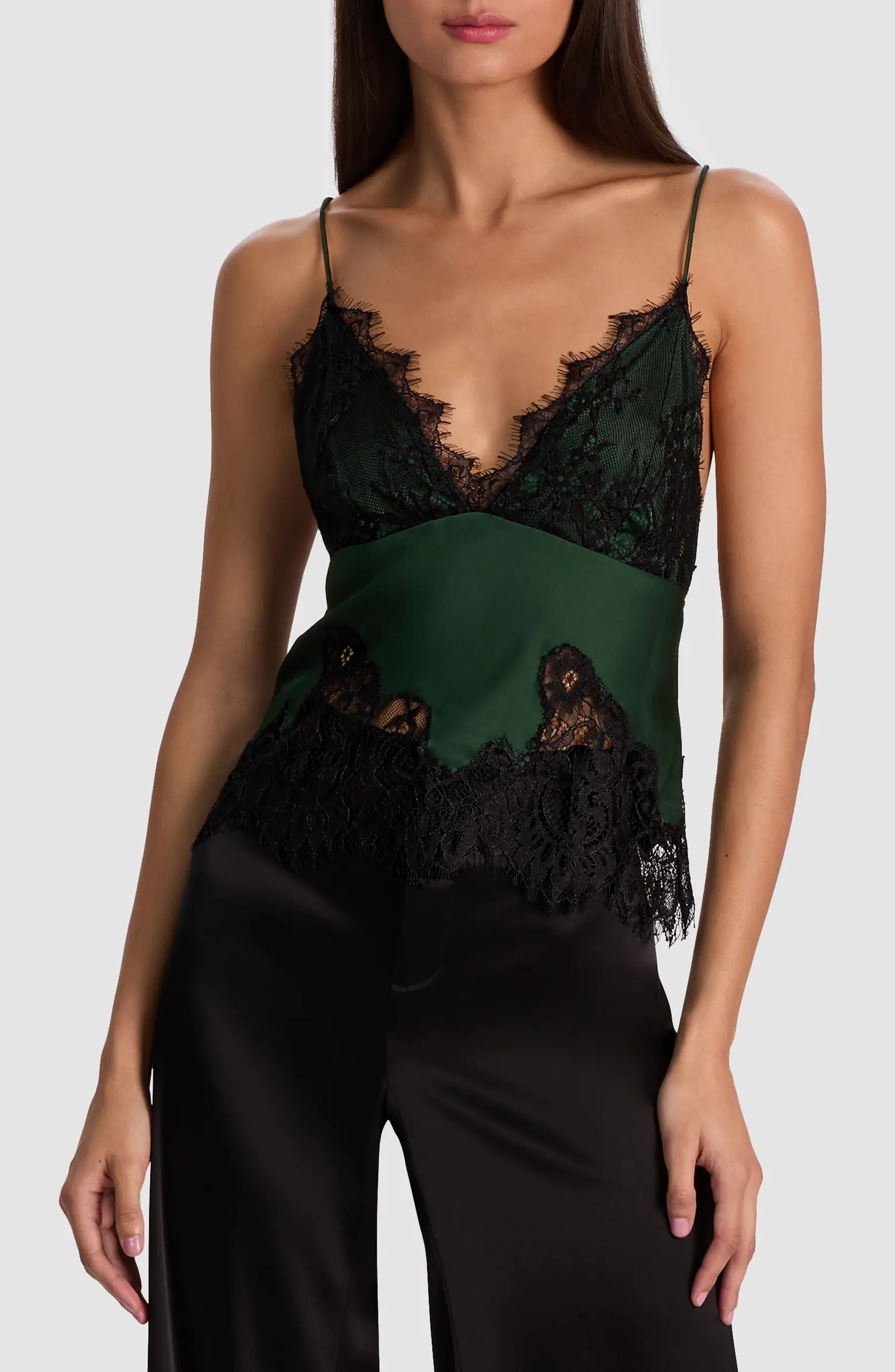 Alice + Olivia Claudia Lace & Satin Camisole | Nordstrom | Nordstrom