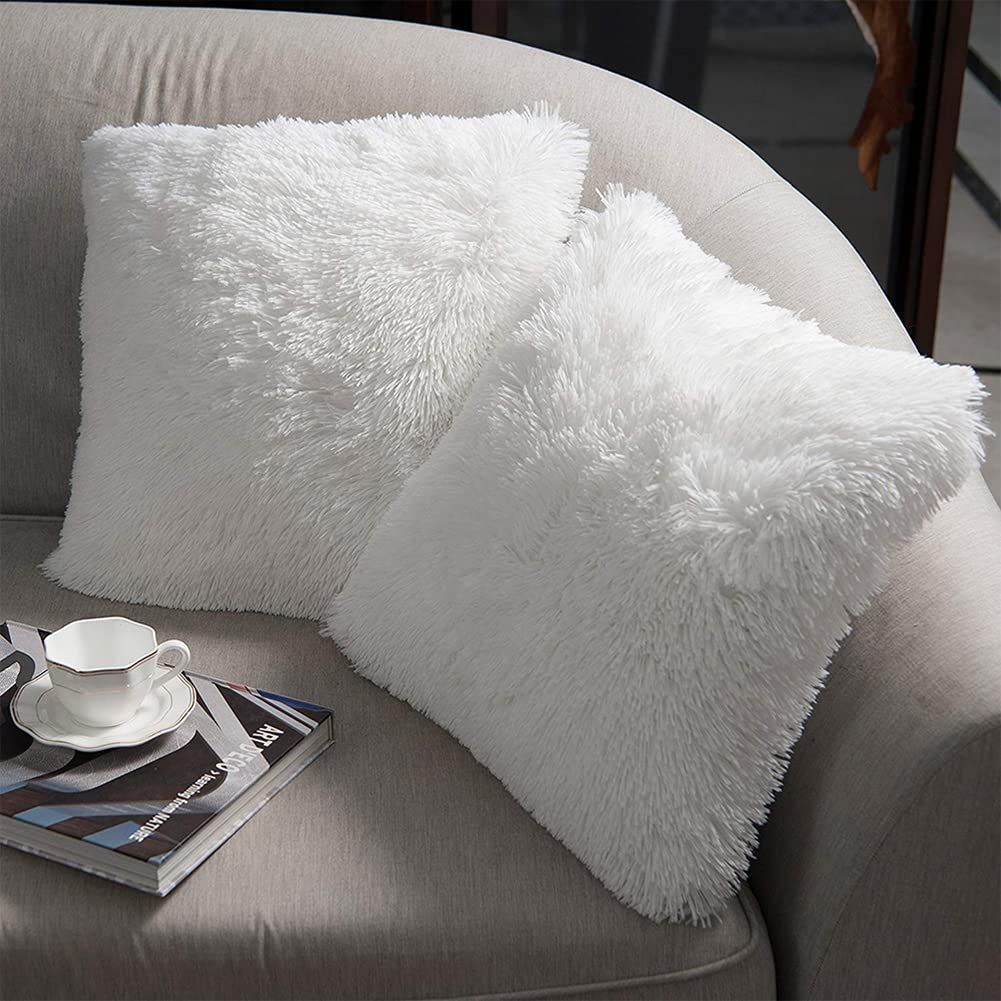 NordECO HOME Luxury Soft Faux Fur Fleece Cushion Cover Pillowcase Spring Decorative Throw Pillows... | Amazon (US)