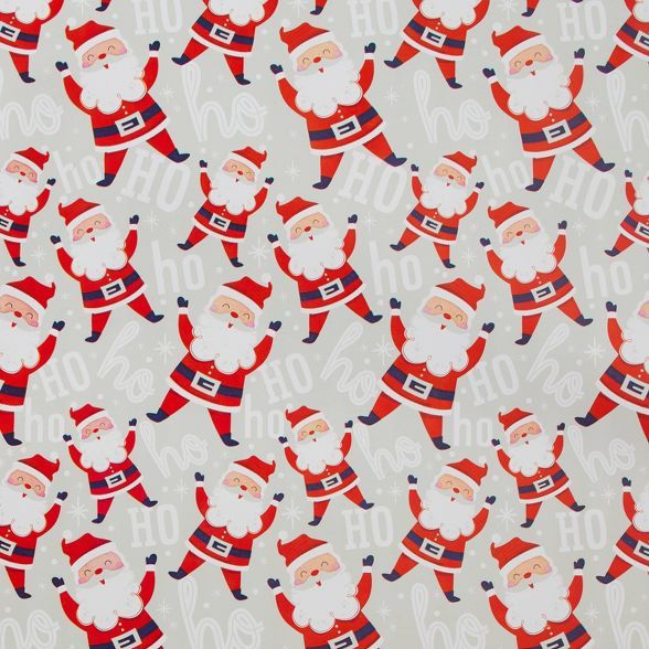 55 sq ft Happy Santa Gift Wrap Red/Silver - Wondershop™ | Target