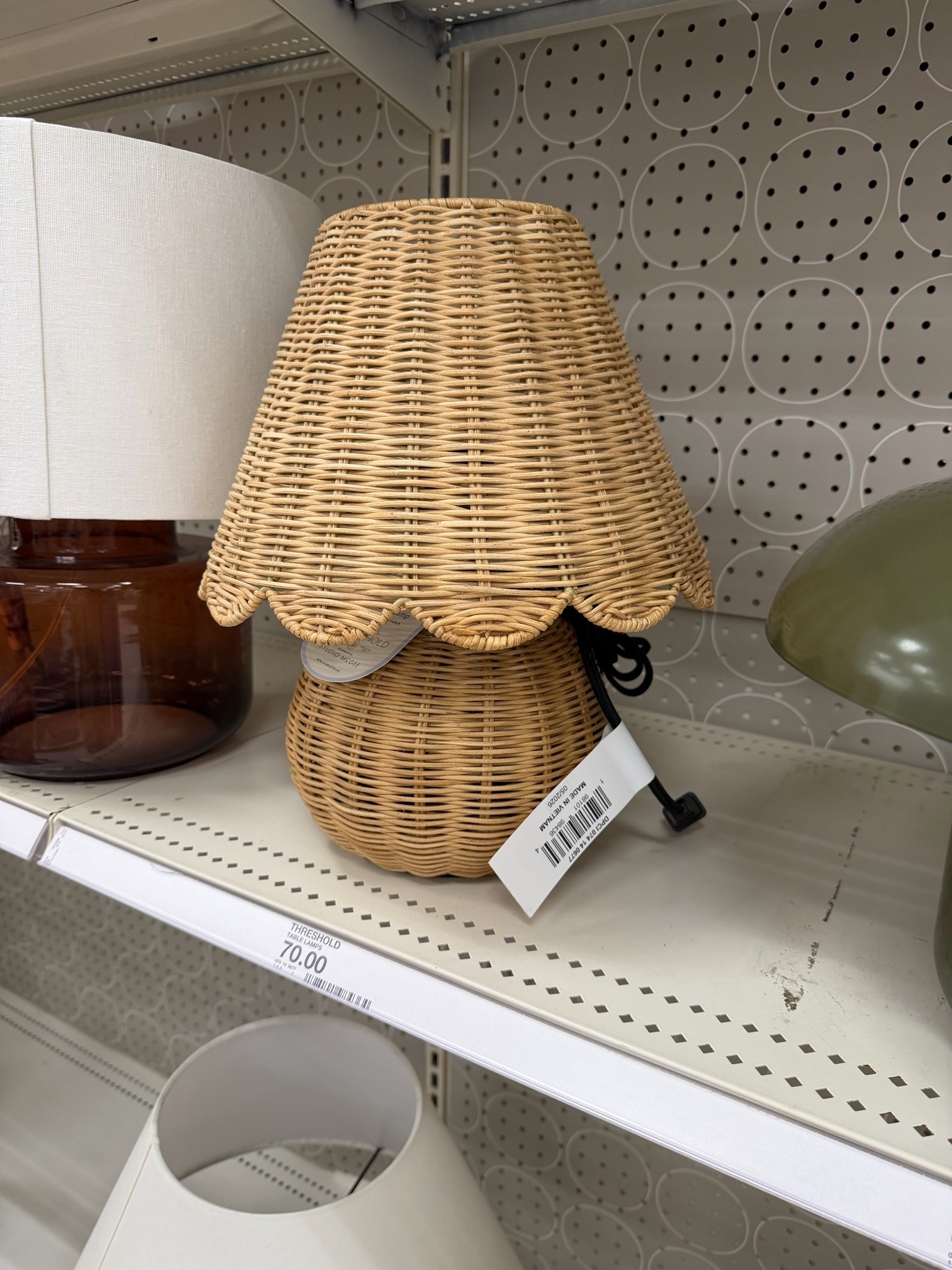 Just the prettiest Target lamp in rattan with scalloped lampshade. #targethome

#LTKHome