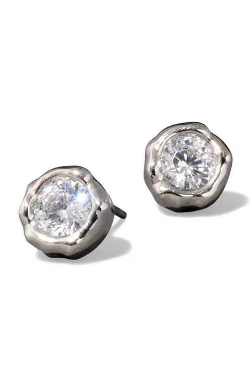Alexis Bittar Asterales Molten Bezel Stud Earrings in Silver at Nordstrom | Nordstrom