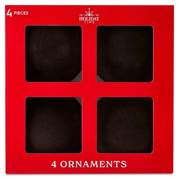 4 Count Dark Brown Velvet-Feel Ball Christmas Ornaments, 4.5", by Holiday Time - Walmart.com | Walmart (US)