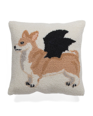14x14 Corgi Bat Costume Hook Pillow | TJ Maxx