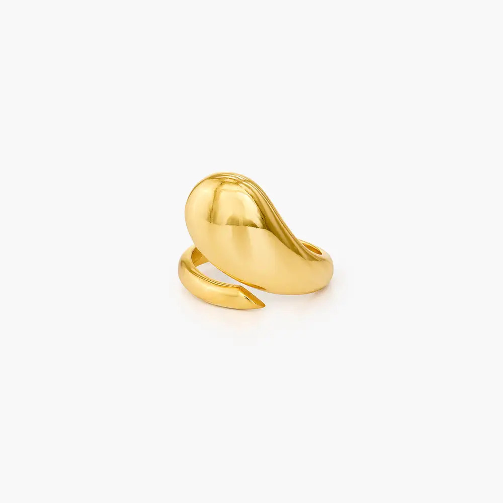 Tear Drop Open Statement Ring - Gold Plated | Oak & Luna (US)